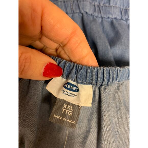 Old Navy Romper Womens SZ XXL/TTG Blue Short Causal NWT Relaxed Fit Summer Beach - Picture 5 of 10